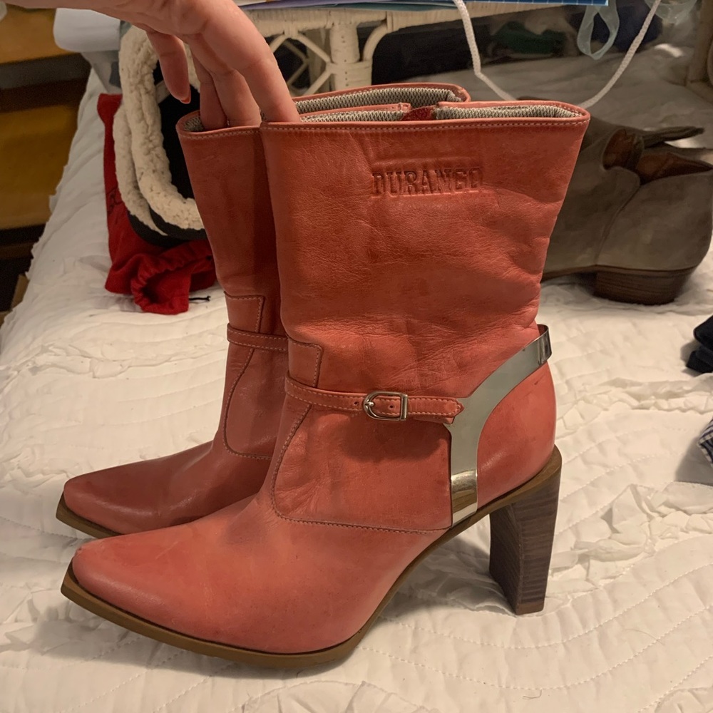 Pink Leather Durango Cowgirl Boots